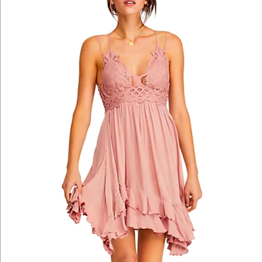Free People - Pink Lace Summer Dress. NWT
